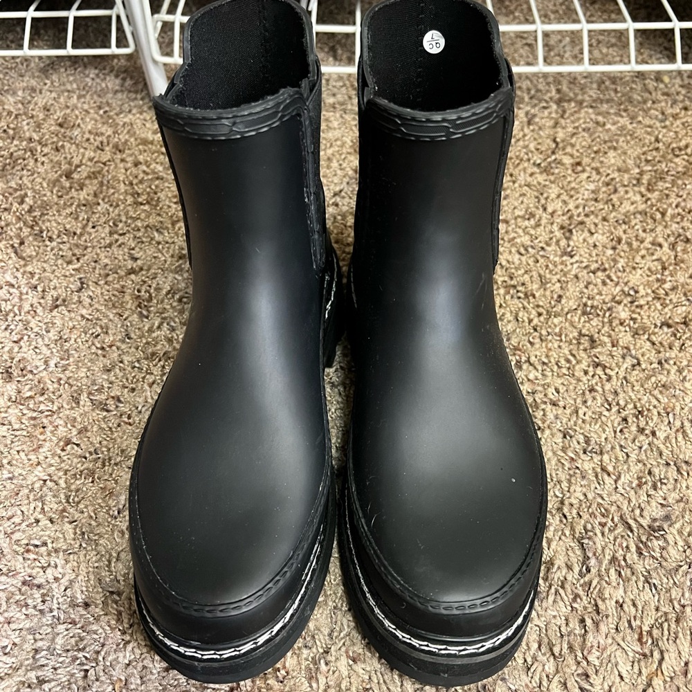 Hunter Black Ankle Boots
